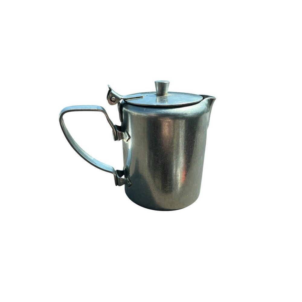Vintage Radiant 18-8 Stainless Steel Creamer Jar Silver Tone Japan